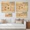 Designart - Bouquets Of Wildflowers In Gold Vases I - Traditional Print on Natural Pine Wood